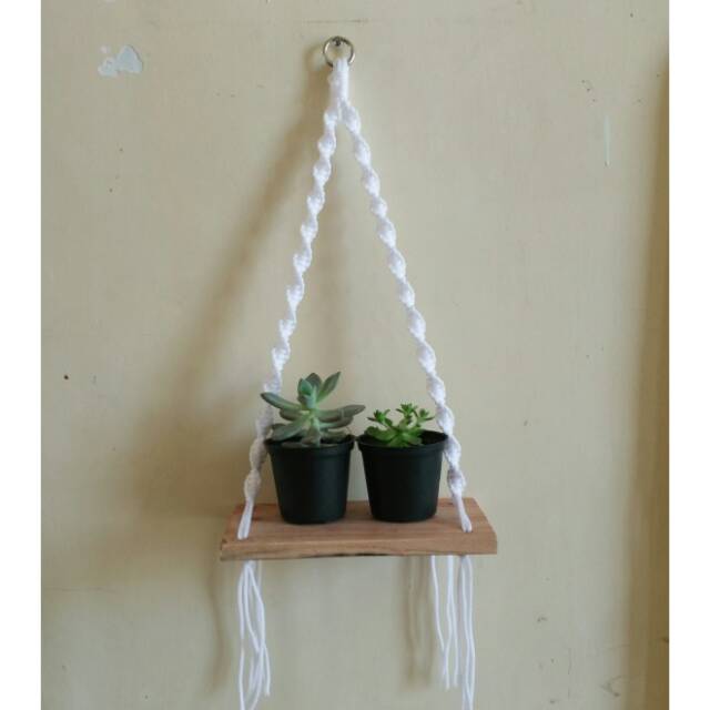 READY STOK) macrame rak kayu/ macrame ambalan/ rak buku/ Dekorasi rumah