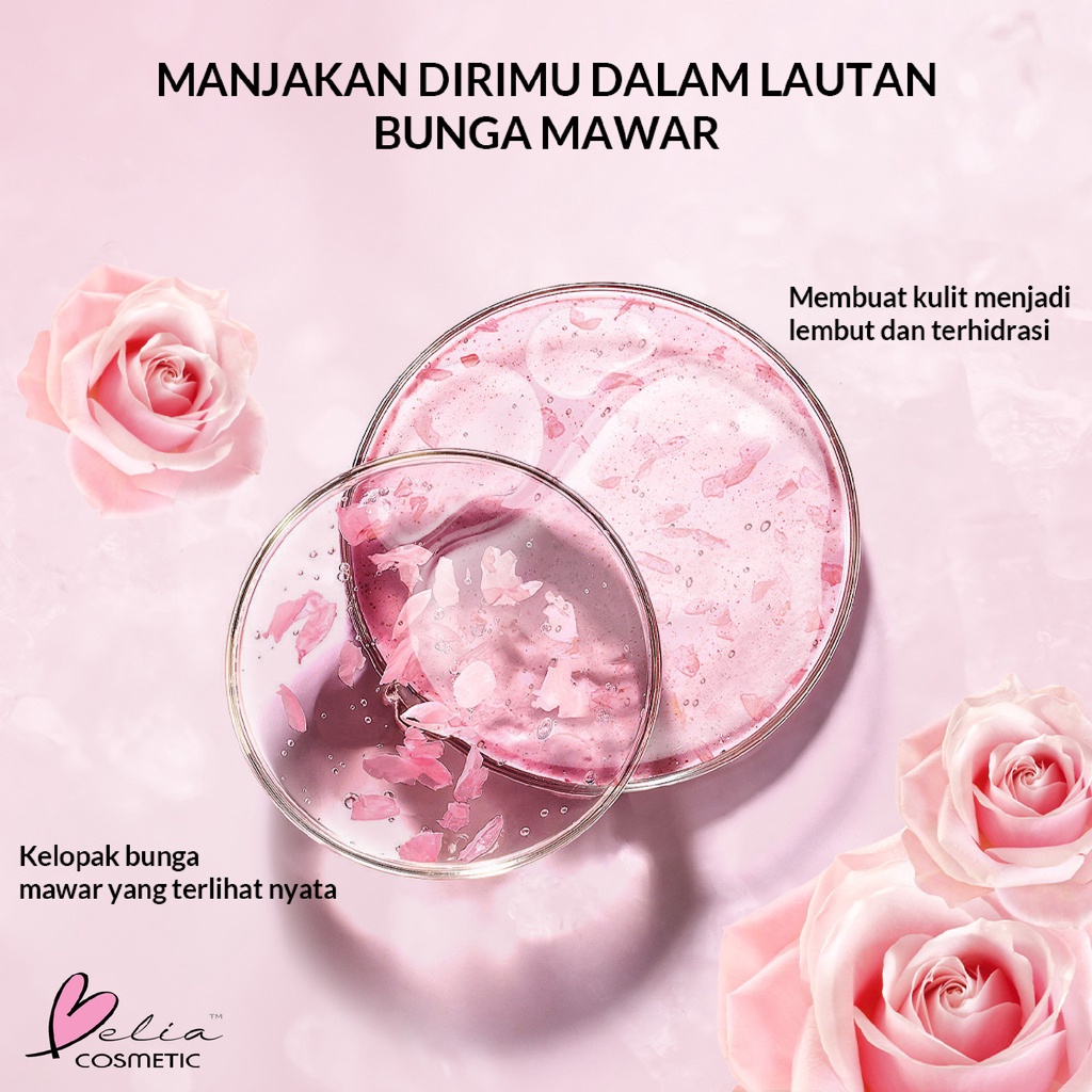 ❤ BELIA ❤ BIOAQUA Flower Series Rose Petals Toner 250ml | Rose Petal Mask 120g | Eye Mask 140g/80pcs | Masker Mata |Skincare mengandung essens kelopak mawar | BPOM