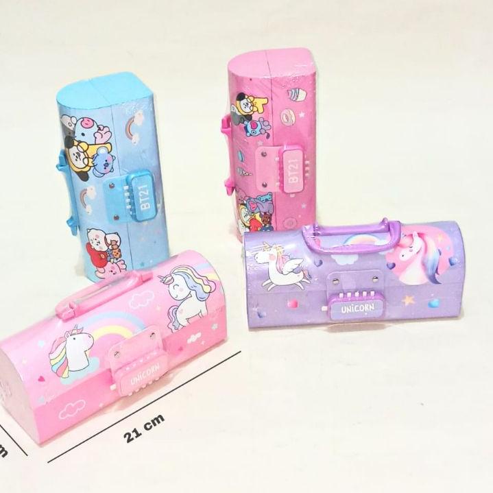 

Barang Baru Kotak Pensil Karton+Kunci Pin/Tempat Pensil/Pensil Case Locker,,,