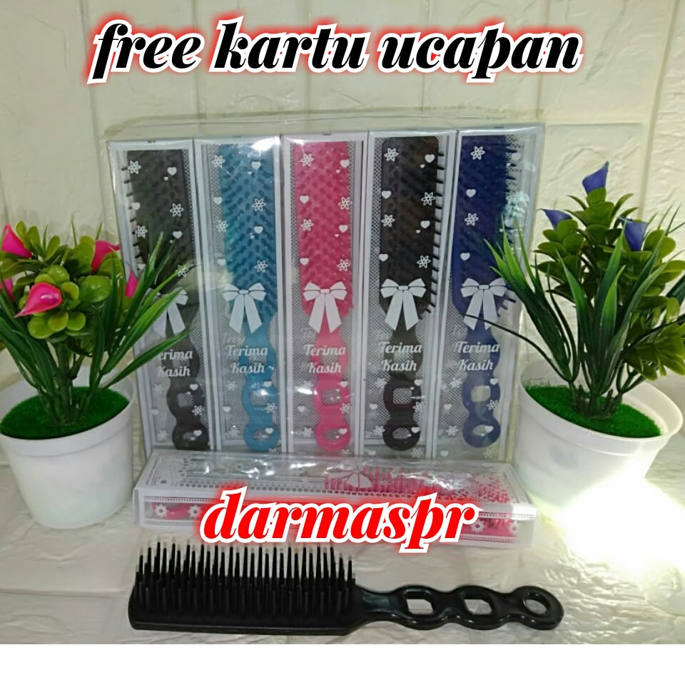 Souvenir Pernikahan Sisir Sikat Mika / Hadiah Ulang Tahun / Kado Murah ISI 25PCS FREE KARTU UCAPAN