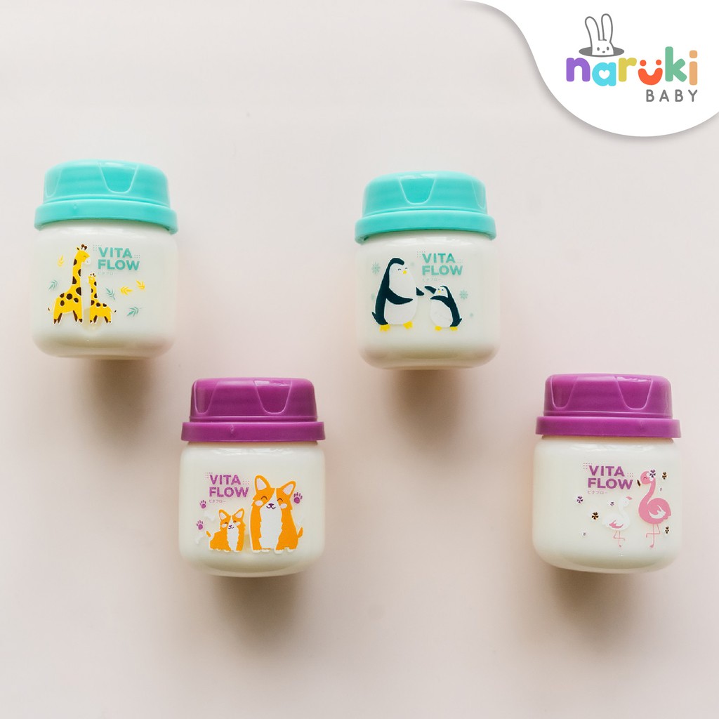 Vitaflow Botol ASI 3in1 PP 60ml isi 8 pcs Botol ASI Vita Flow