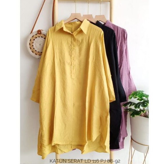 Tunik katun serat ld 116 cm