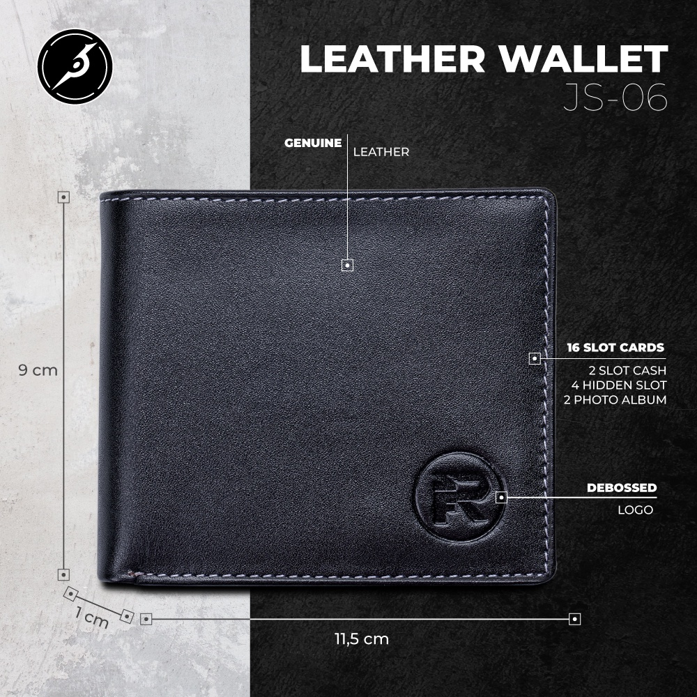 JFR Fashion Dompet Pria Bahan Kulit Asli JS-06 Tekstur Nafa Pori-1