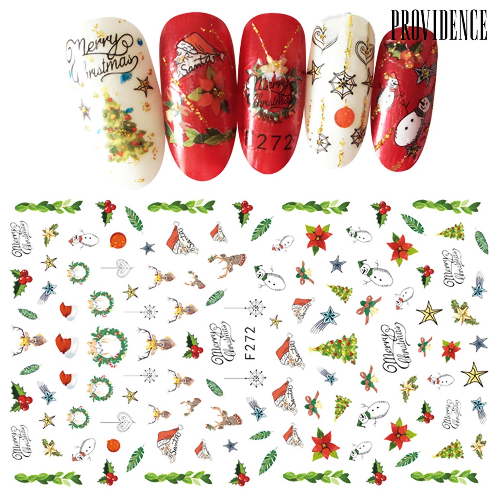 Providence Nail Sticker Christmas Self Adhesive Mini Santa Nail Art Decal Decoration for Fingernail