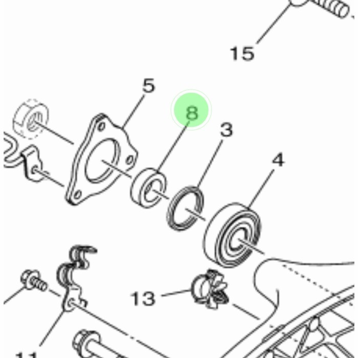 COLLAR, BOS, BOSH, SWING ARM RODA BELAKANG KANAN NMAX, N-MAX (17807)