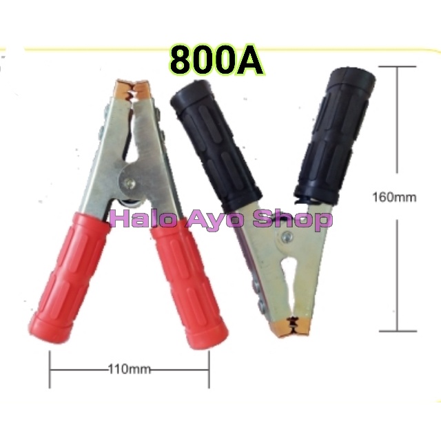 Pasang Jepitan Aki 800A ACCU Buaya Besar Merah Hitam 800A Charger Aki