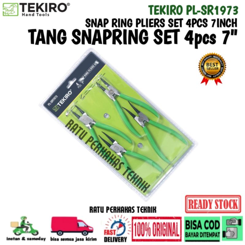 TANG SNAP RING TEKIRO SET 4 PCS 7 INCH SNAPRING PLIERS ORIGINAL PL-SR1973 PROMO MURAH SNARING CAPIT