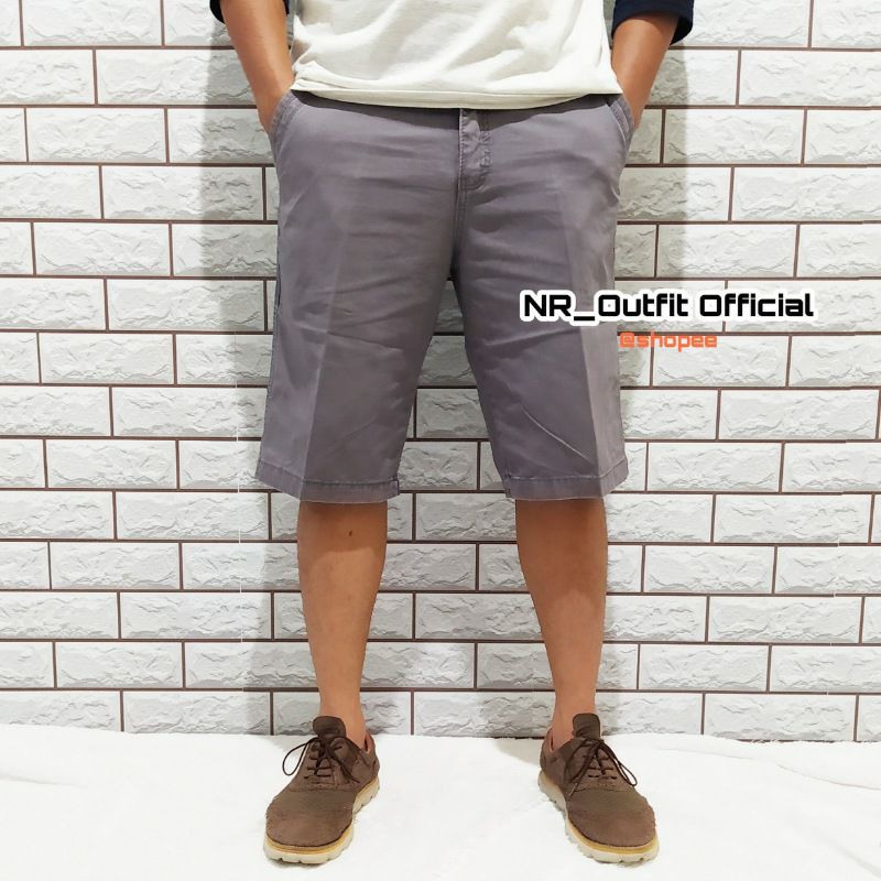 Original Dicker Canvas Premium Size 28-38 Celana Chino Pendek Pria Cotton Twill Tebal Tidak Berbulu