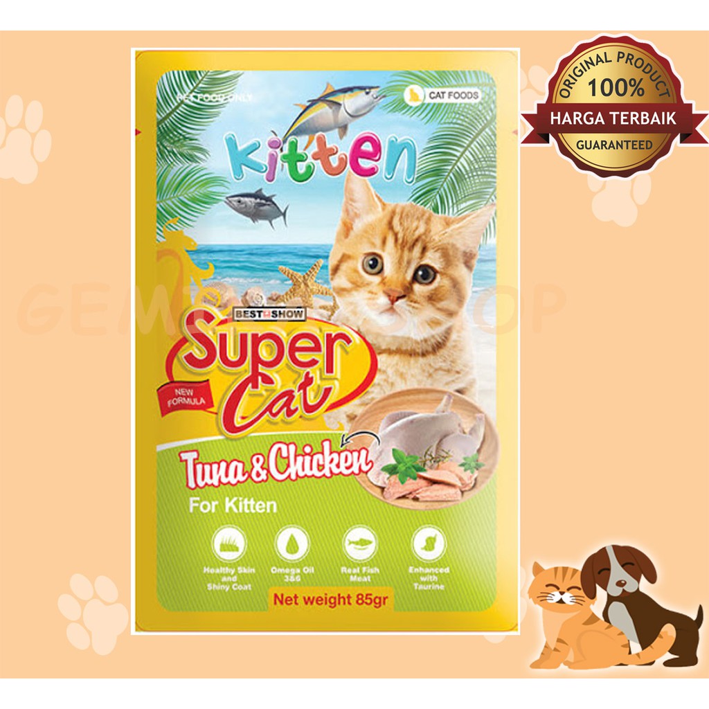 Super Cat Kitten Tuna and Chicken 85gr - Makanan Kucing