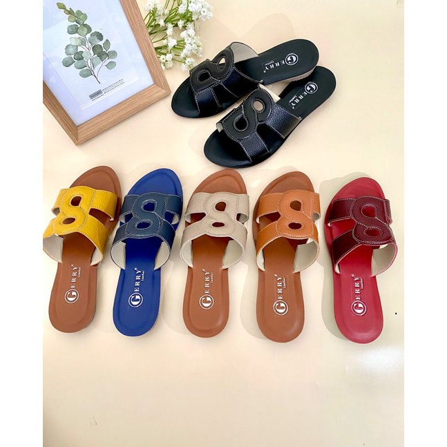 Sandal Kulit Wanita Sandal Teplek Asli Sukaregang Garut Model Terbaru 2021