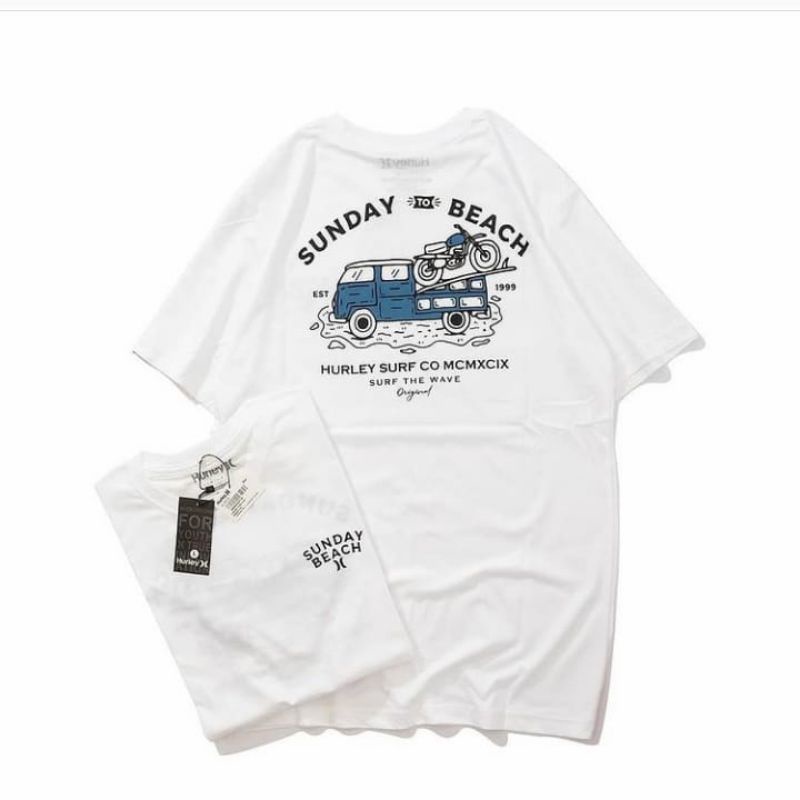 BAJU KAOS HURLEY DISTRO SURFING PRIA BIG SIZE WARNA PUTIH
