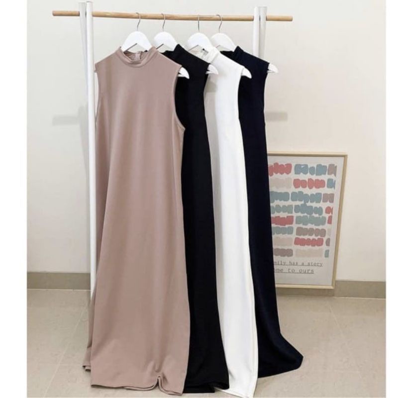 INNER DRESS SCUBA TANPA LENGAN / INNER DRESS SCUBA / TEBAL / LONG DRESS INNER / INNER TANPA LENGAN