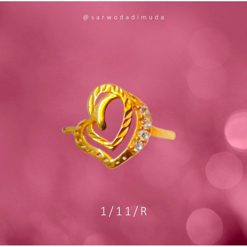 Cincin Emas Gift Hadiah Weeding Investasi Tunangan  1Gram