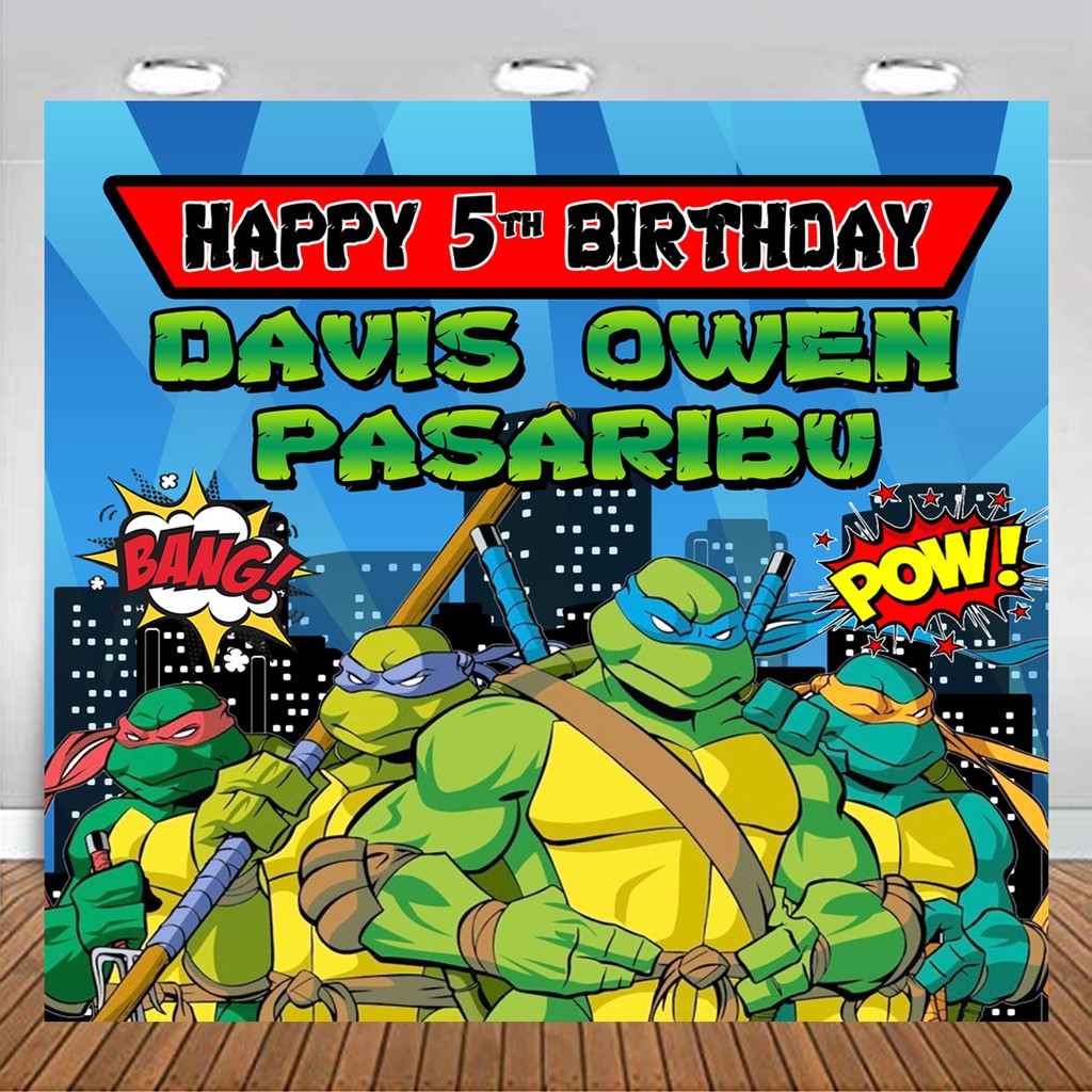 Ninja Turtle / Kura Kura Ninja Backdrop Flexi Banner Birthday / Hiasan Dinding Ulang Tahun