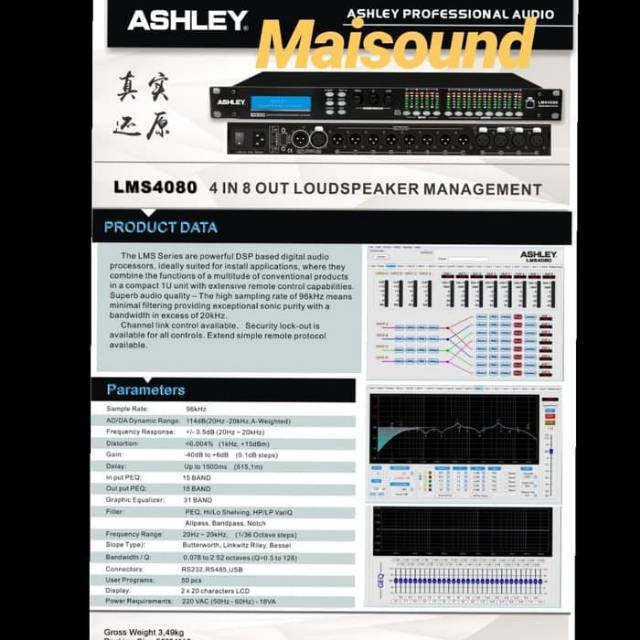 LOUDSPEAKER MANAGEMENT ASHLEY LMS4080 ORIGINAL LMS 4080