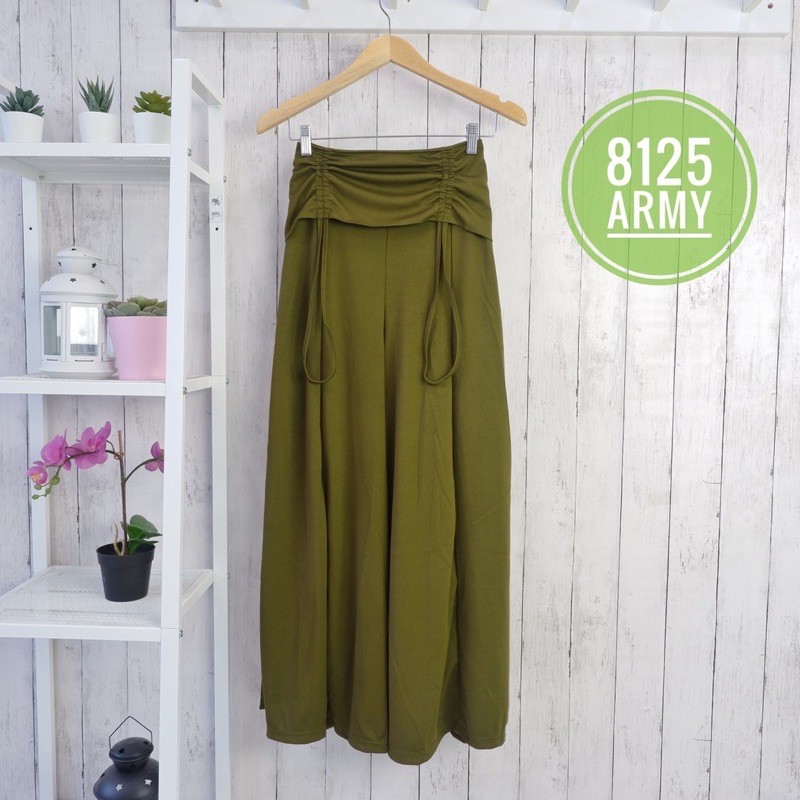 BD 8125 - CELANA KULOT PANJANG LEBAR ABG ANAK MUDA MURAH POLOS TALI BAGGY PANTS WANITA MURAH GROSIR