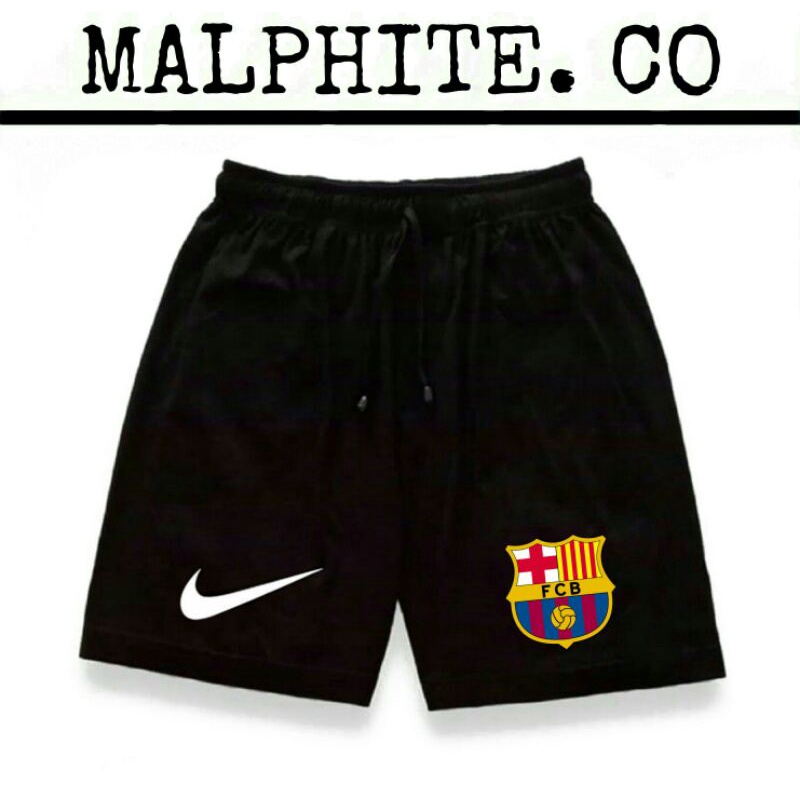 Celana Pendek Boxer Motif Logo Gambar Lambang Club Klub Bola Barcelona Barca Barka Outdoor Short Pan