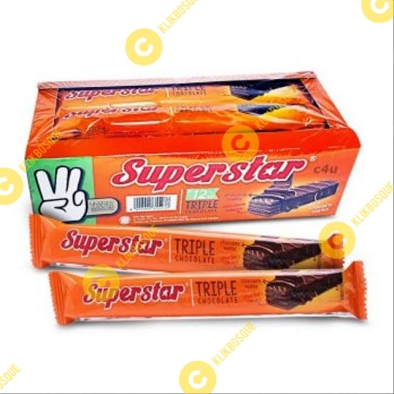 

Superstar Triple coklat 18 gram isi 12 pcs
