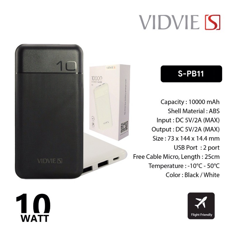 Powerbank VIDVIE S-PB11 10000mAh fast charging