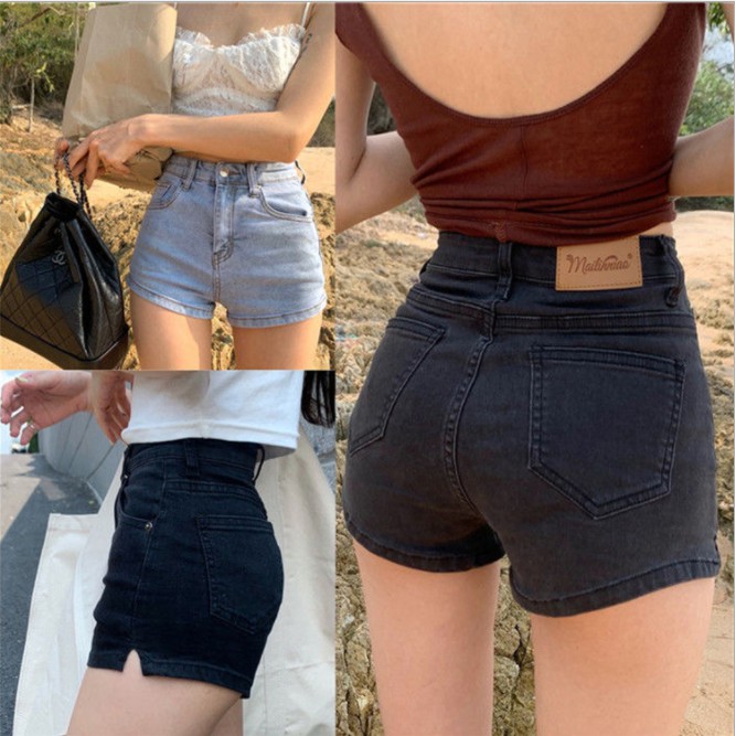 Celana Pendek Wanita Korea Style Short Jeans Fashion Tampak Kurus Celana Jean Denim Elastis Bagus