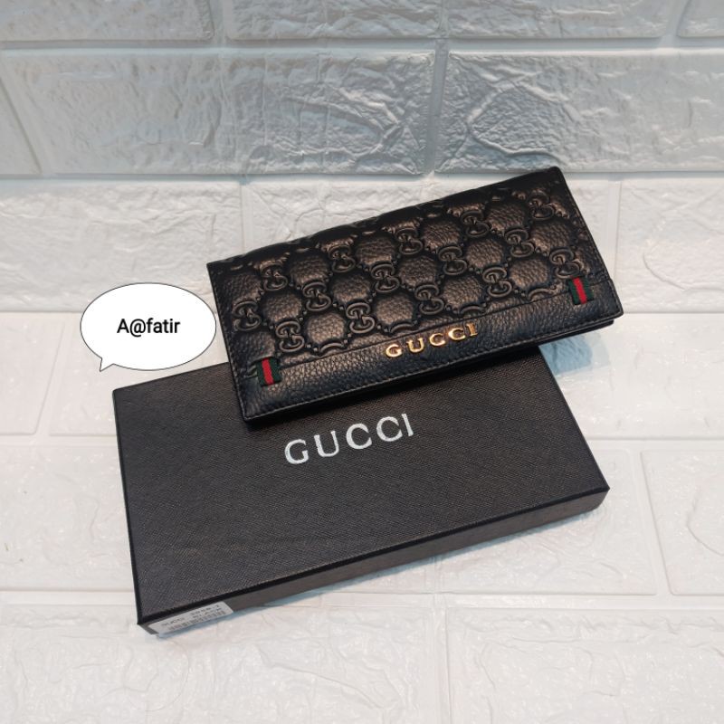 Dompet fashion pria dan wanita kulit Asli model panjang Gucci