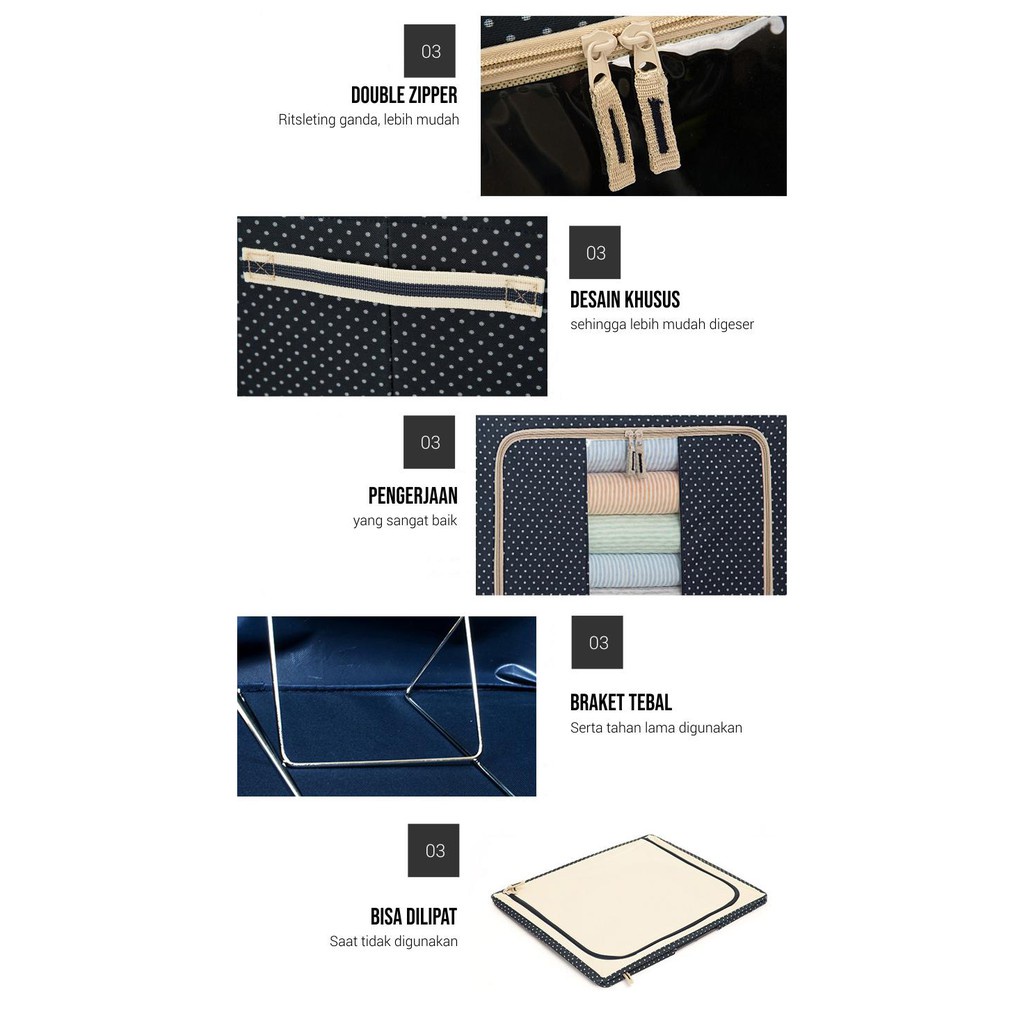 Storage Box Multifungsi Tempat Penyimpanan Pakaian Selimut Serbaguna SNX-1 DR88