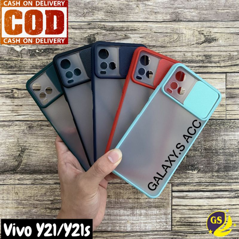 Vivo V23 5G 2022 Vivo V23E Y15S / VIVO Y21 / Y21S Y33S 2021 VIVO Y19 V19 V17 Pro V15 / V15 Pro Non Finger Slide Case Protection Camera Matte Candy Kamera Sliding Casing