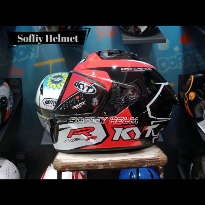 HELM KYT NFR TRACK RED BLACK DOUBLE VISOR FULL FACE