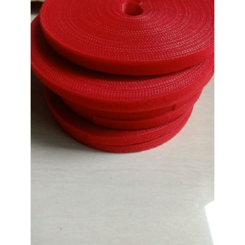 Velcro Magic Tape Kabel 20 M Tebal 1 Cm -Merah