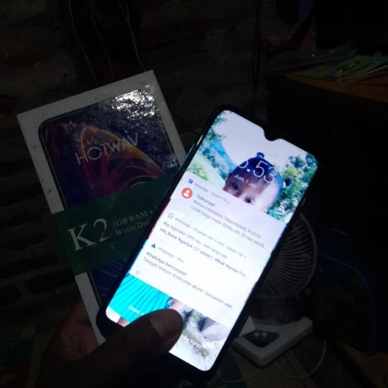 hotwav k2 pearl ram 3/32.minus layar pecah segel hp disbuk
