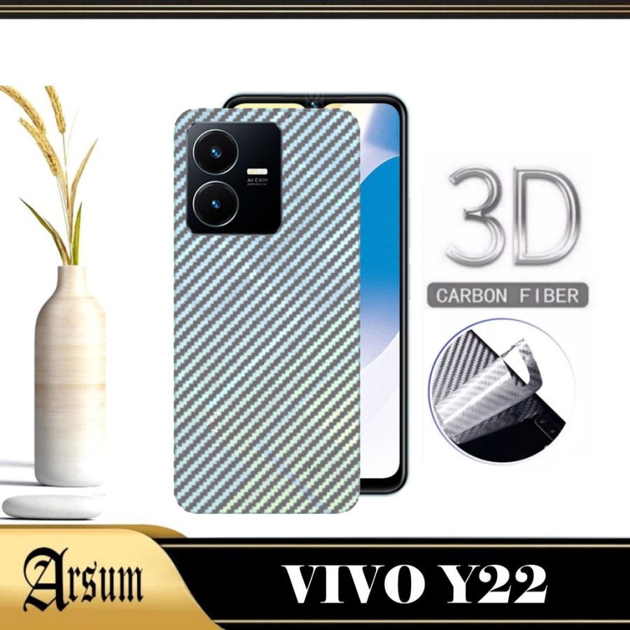 VIVO Y22 2022 Y53S Y51 Y51A A Y50 Y30 Y30i Y19 Y17 Y15 Y12 Y12i Y11 ANTI GORES BELAKANG SKIN CARBON GARSKIN MOTIF KARBON ANTI JAMUR PELINDUNG BELAKANG