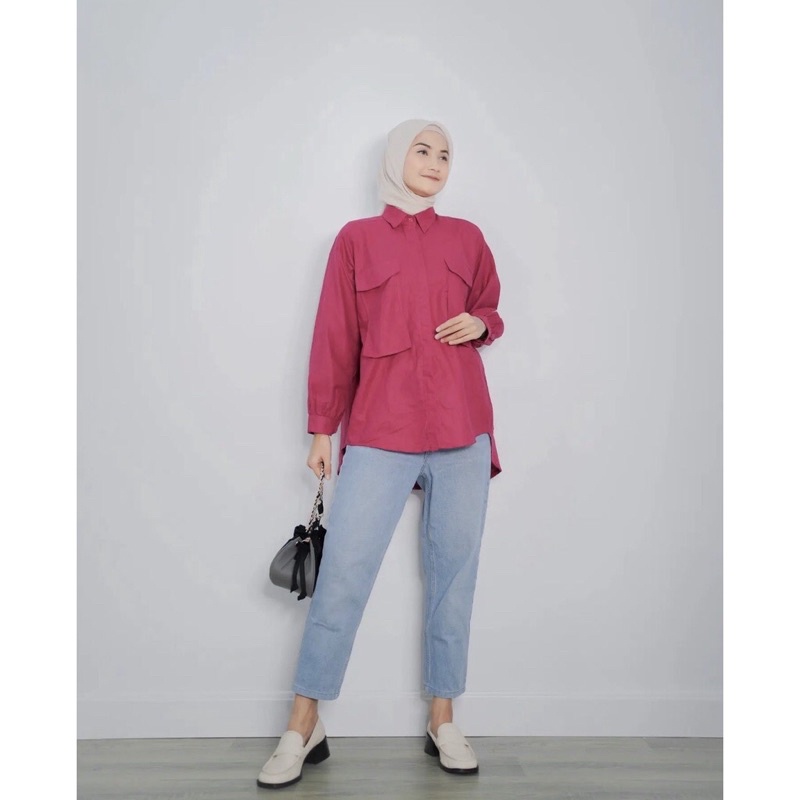 PUTRI BLOUSE / KEMEJA ATASAN WANITA KRAH KANCING BUSUI FRENDLY