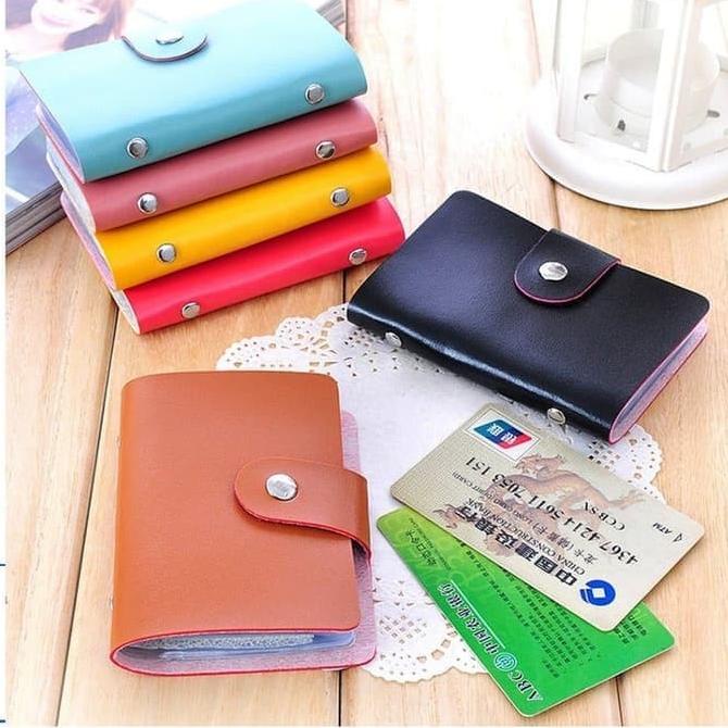 

Dompet Kartu Kulit 24 Slot Kartu Card Holder Kulit Import Warna Polos
