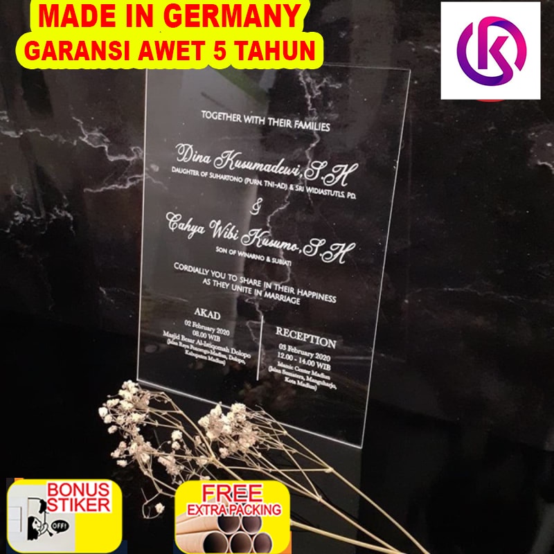 

Promo Undangan Acrylic A5 / Acrylic Invitation / Undangan Pernikahan