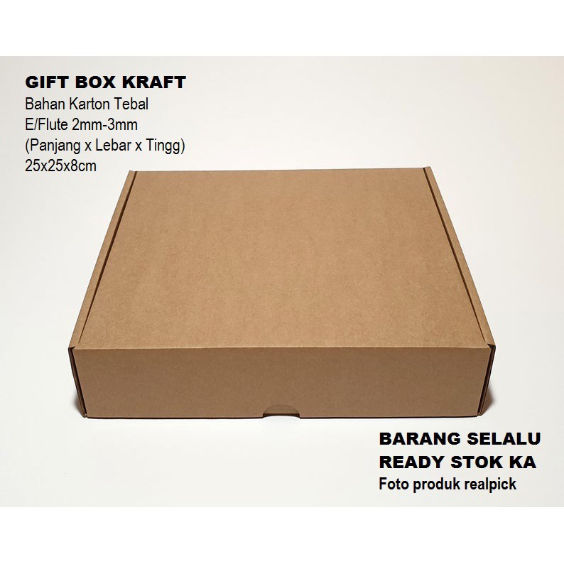 

Kardus Packing Besar Jumbo Olshop 25x25x8 cm Dus Packaging Besar Murah / Gift Box Packing Kraft