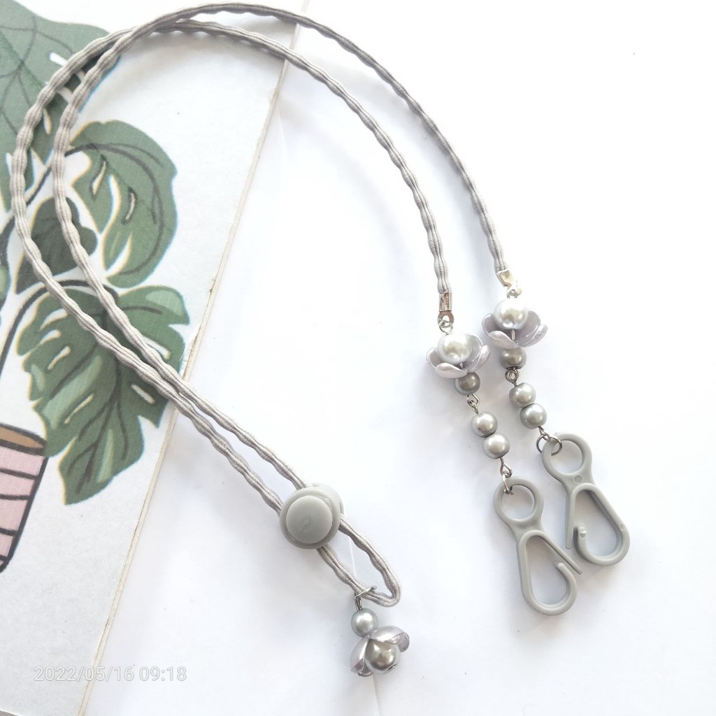 STRAP MASKER flower mutiara #1/tali masker/konektor masker/pengait masker