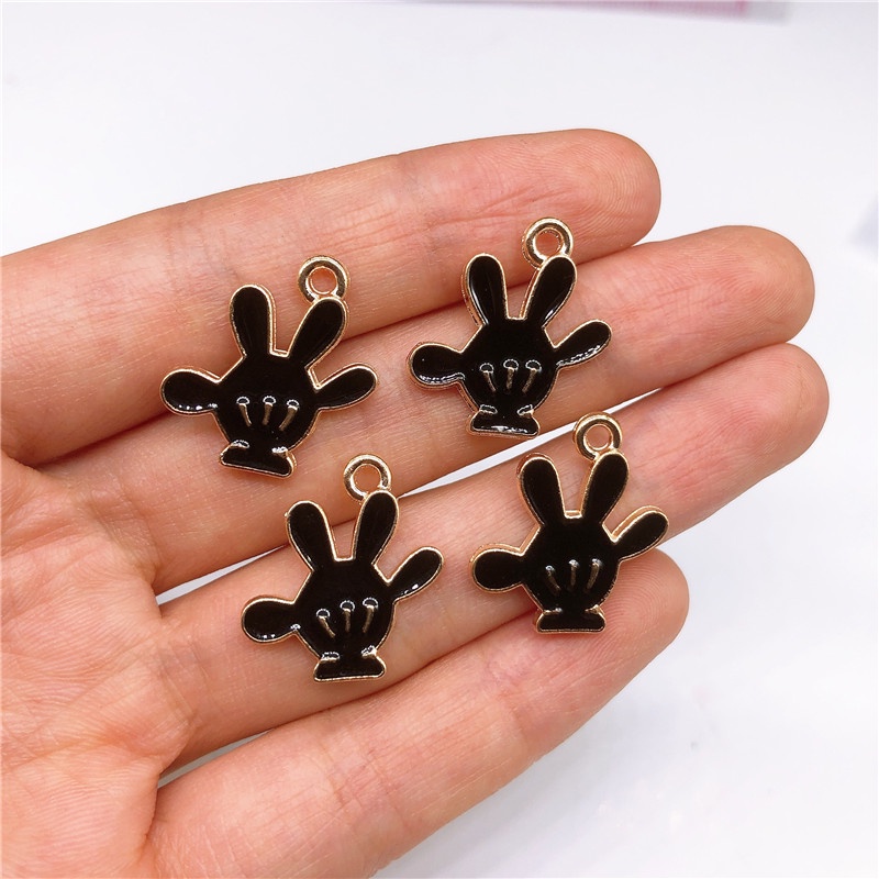 4pcs Liontin Bentuk Telapak Tangan Kartun Bahan Alloy Untuk Membuat Perhiasan Charms