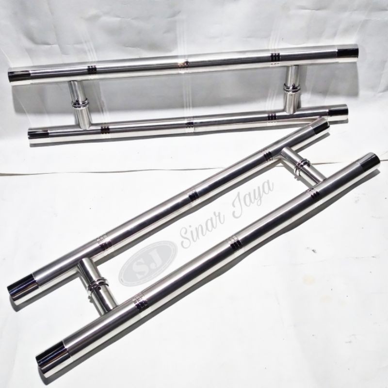 pull handle pintu rumah minimalis gagang tarikan pintu kaca baut tembus stainlessc bulat 45cm 60