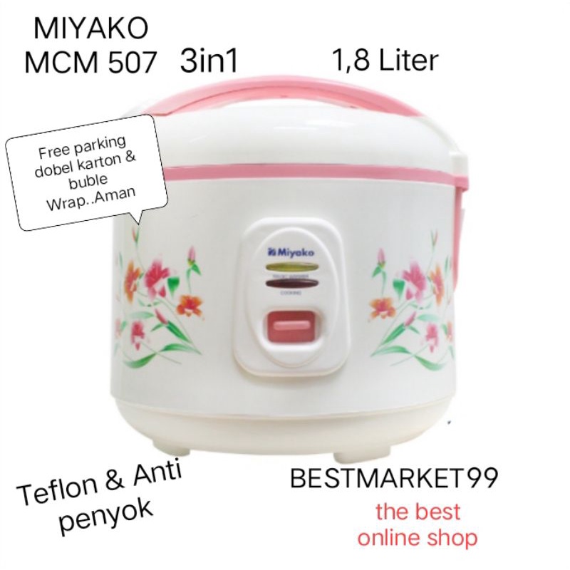 PROMO  MIYAKO MAGIC COM MCM 507 RICE COOKER 1,8 LITER 3 IN 1