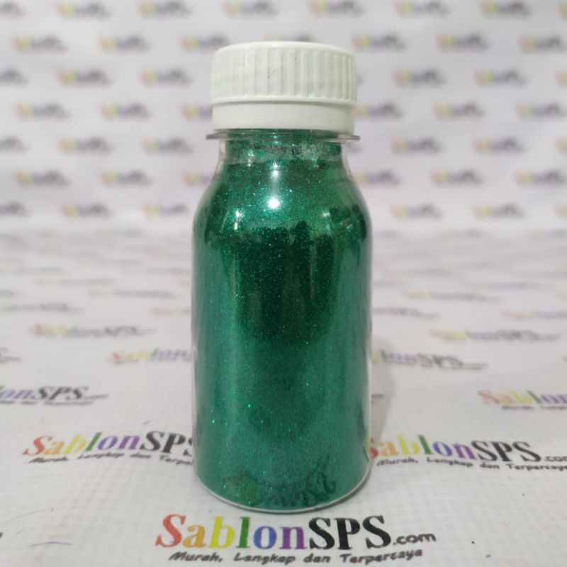 BUBUK GLITER HIJAU TOSCA GLITTER POWDER 50gr BOTOL