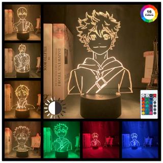 Anime Haikyuu Shoyo Hinata Figure Night Light Led Color Changing Touch Remote Bedside Lamp Kids Bedroom Decor Shopee Indonesia