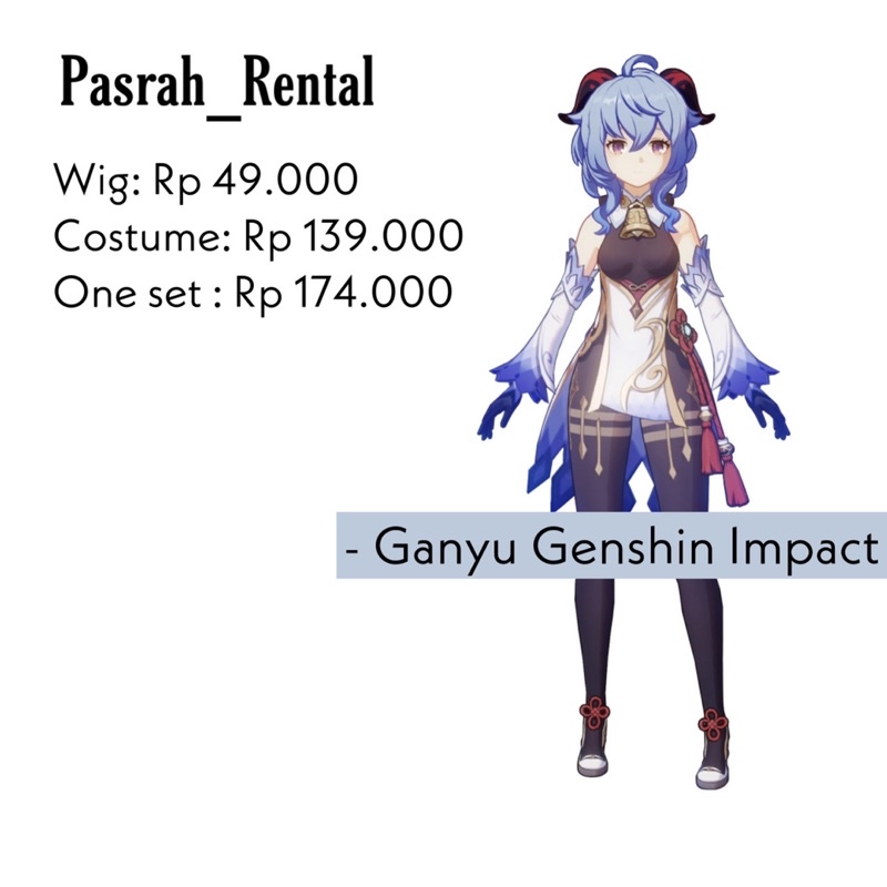 SEWA RENTAL KOSTUM / COSPLAY GANYU GENSHIN IMPACT
