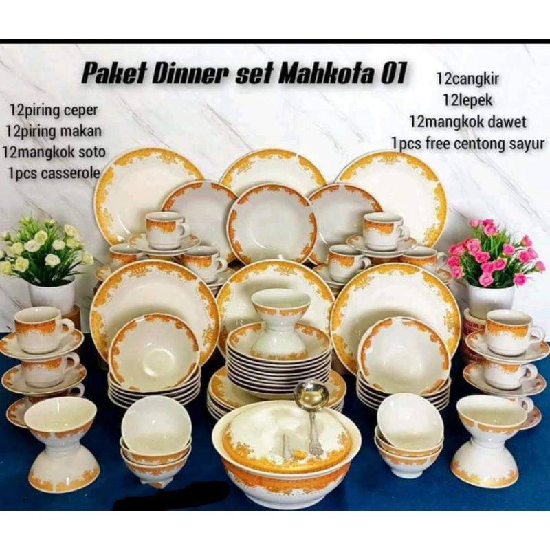Dinner Set Piring Mahkota Free Ongkir Gratis Ongkir Khusus Jawa Paket Piring Dinner Set Party