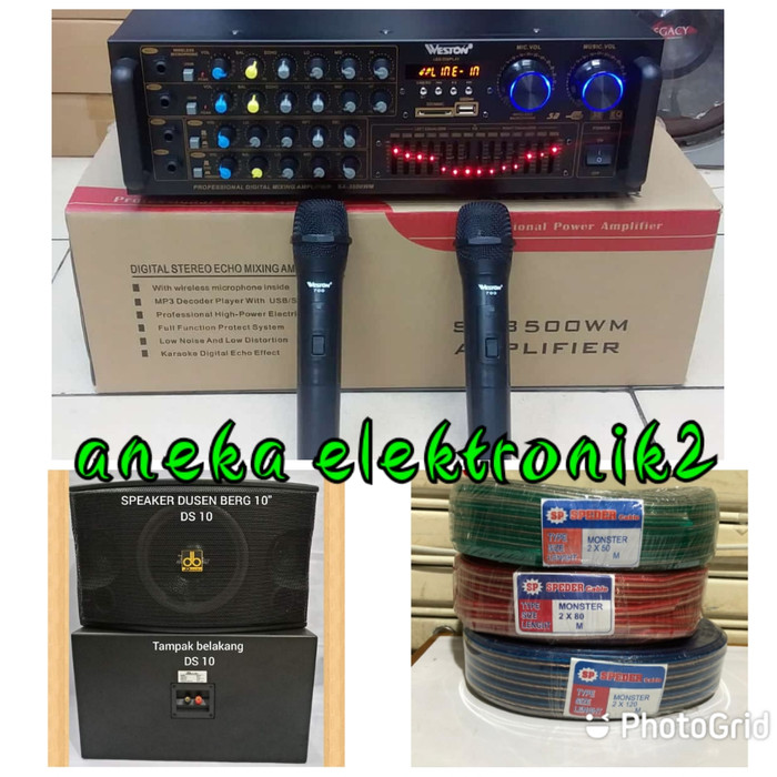 PAKET MURAH SPEAKER KARAOKE DUSEN BERG 10" + AMPLIFIER DAN MIC WIRELES