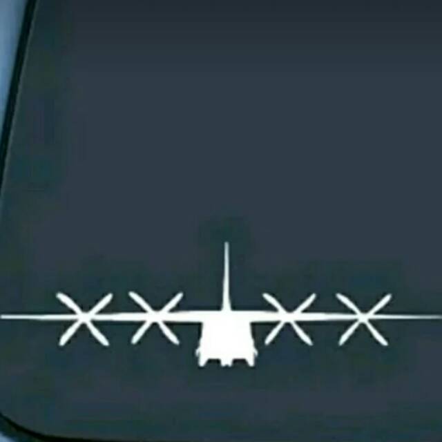 Stiker pesawat kaca mobil belakang keren
