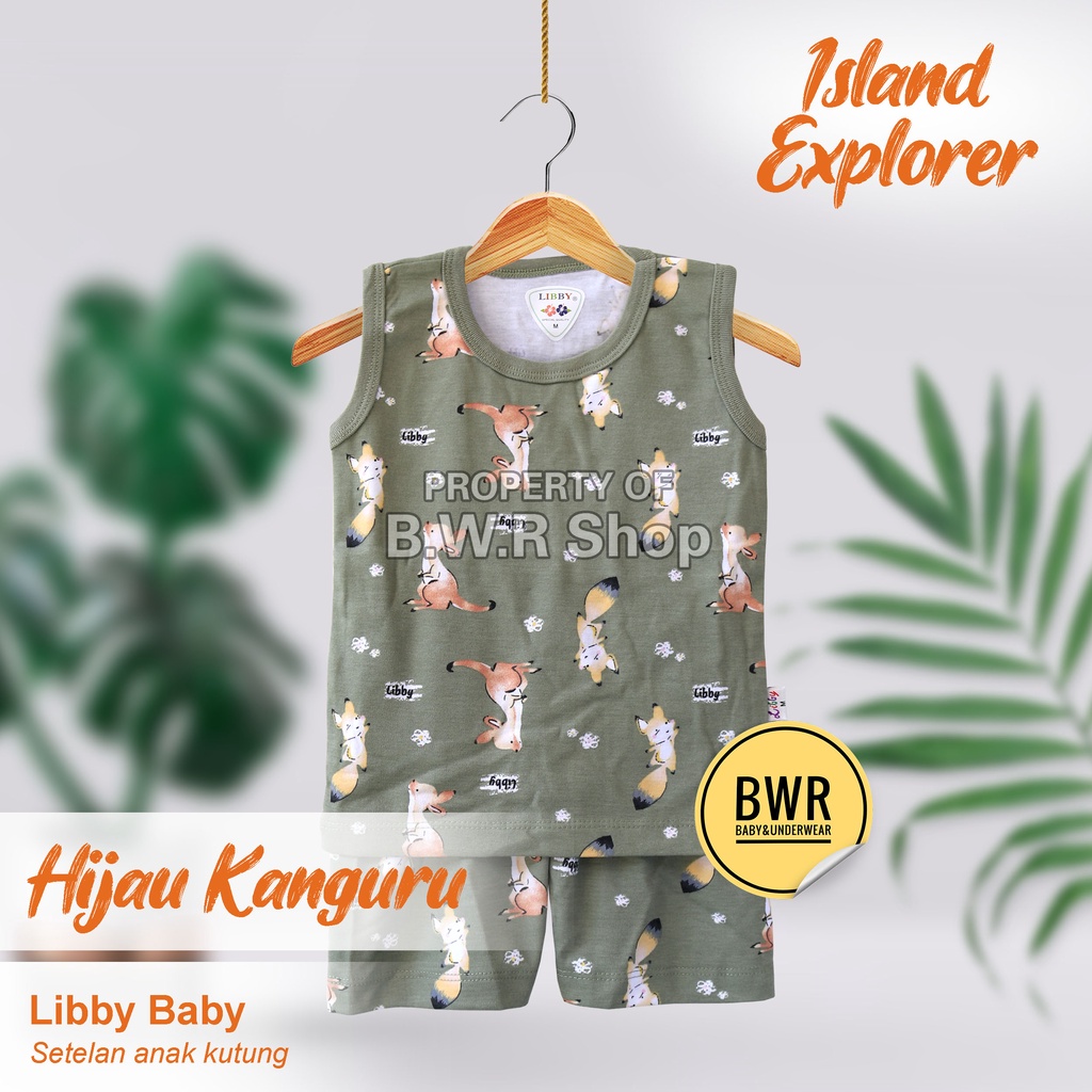 [ S - M ] Setelan Libby Baby KUTUNG Hello Sunshine Terbaru / Pakaian Baju Bayi Libby Island Explorer Anak Unisex Lengan Buntung | Bwr