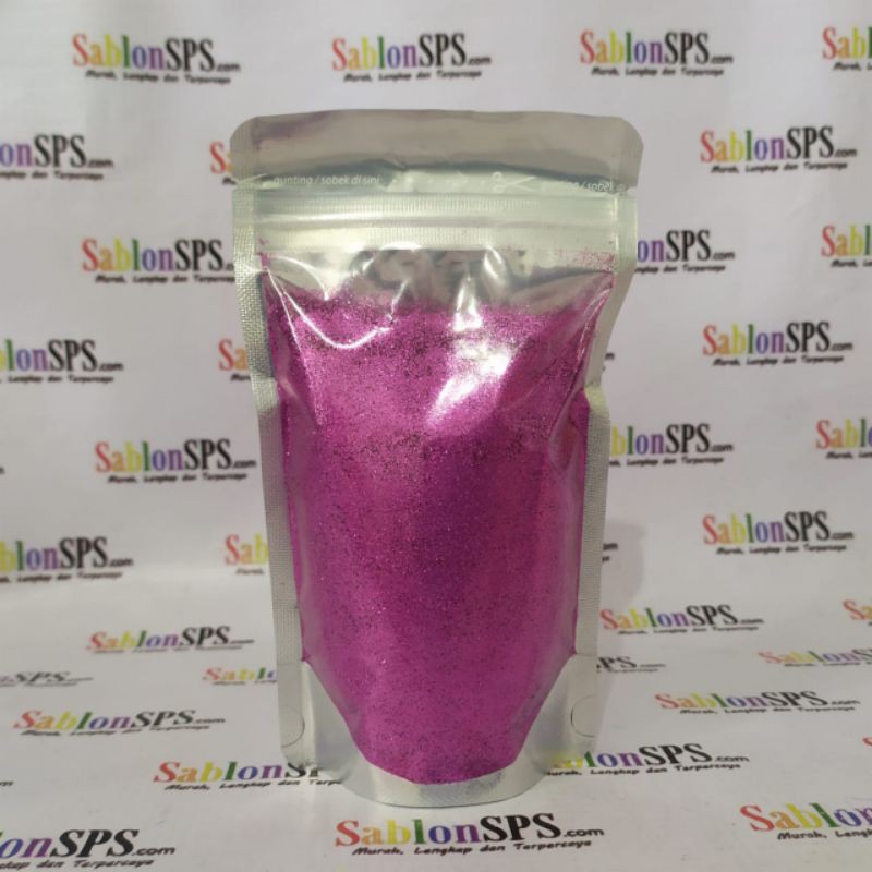 BUBUK GLITER MAGENTA GLITTER POWDER 100gr ZIP LOCK