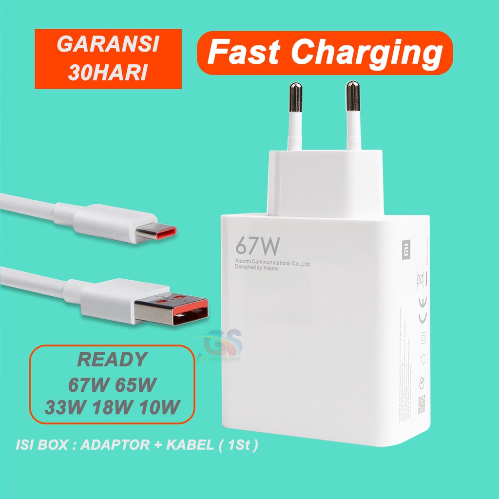 CHARGER XIAOMI ORIGINAL 100% TIPE-C FAST CHARGING