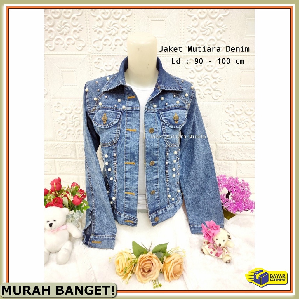 Bagus Banget.. Amr Original - Extra Touch Jeans Jacket Vol 03 - J NL368 Jaket Jeans Wanita Mutiara I