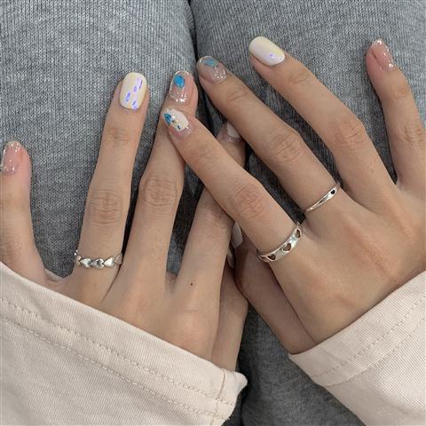 5pcs / Set Cincin Model Terbuka Bentuk Hati Warna Silver Gaya Vintage Untuk Wanita